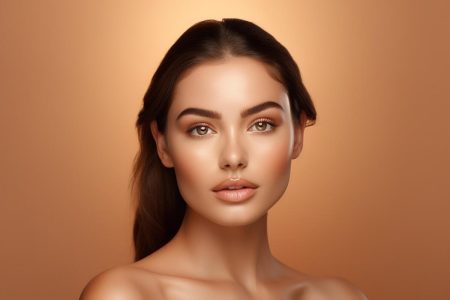 ai-generated-portrait-of-beautiful-young-woman-with-clean-fresh-skin-spa-healthcare-photo