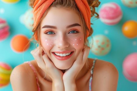 ai-generated-the-young-cosmetics-seller-captivates-with-her-vibrant-charm-exuding-enthusiasm-for-her-products-free-photo