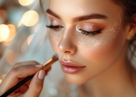 ai-generated-woman-holding-makeup-brush-free-photo