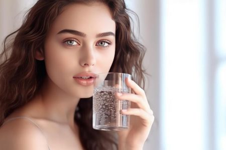 girl-with-glass-of-water-illustration-ai-generative-free-photo