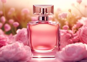 luxurious-floral-scent-fragrance-bottle-and-pink-flowers-perfume-commercial-in-flower-garden-bespoke-perfumery-and-beauty-product-sale-generative-ai-photo